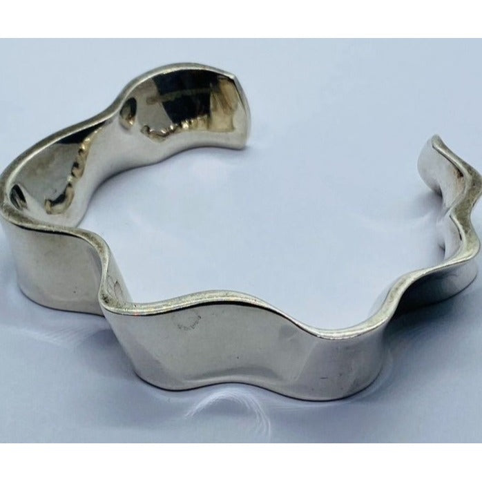 RARE Frank Gehry Tiffany & Co Sterling Silver Equus Bangle Cuff Bracelet Pouch