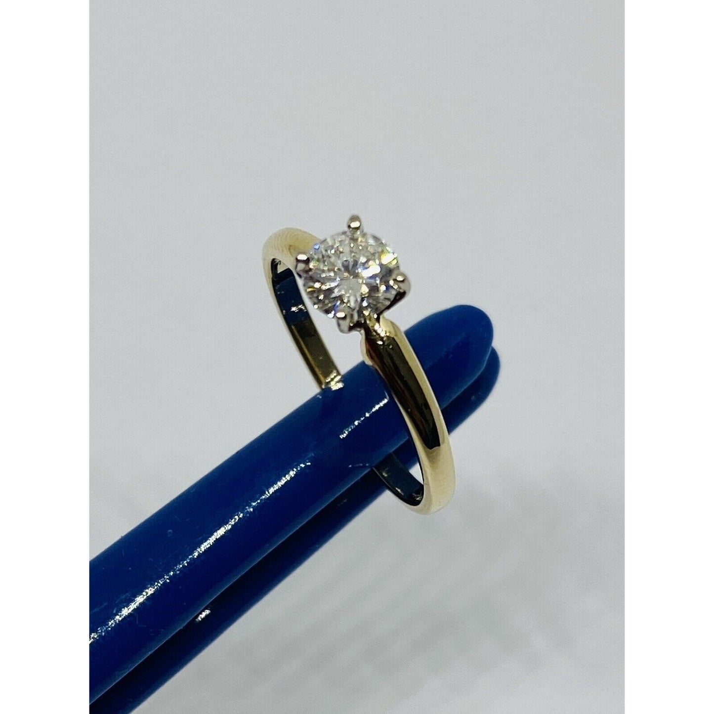14K YG 0.54CT ROUND DIAMOND SOLITAIRE ENGAGEMENT RING i1- i color *GIA CERT*