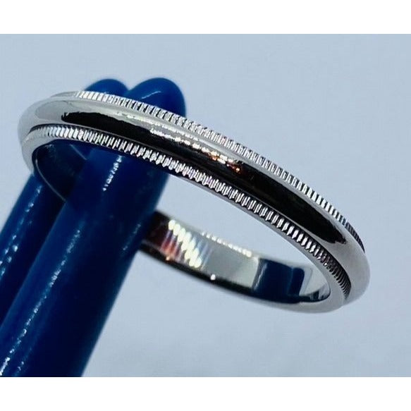 Tiffany & Co Platinum 3mm Double Milgrain band ring 6.1 grams - Size 9