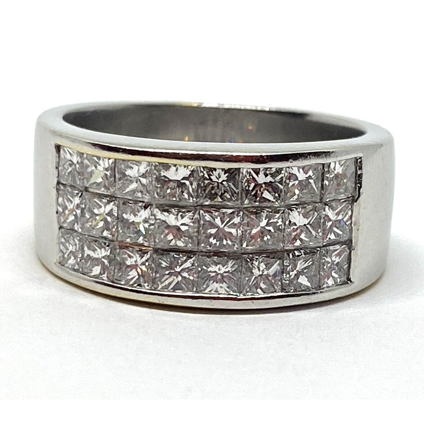 Designer Signed KOBI 2.4CT VS H Princess Cut Diamond 8.5MM 18k Gold Band Ring 7