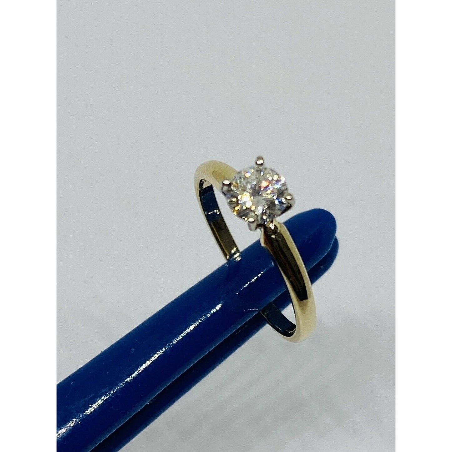 14K YG 0.54CT ROUND DIAMOND SOLITAIRE ENGAGEMENT RING i1- i color *GIA CERT*