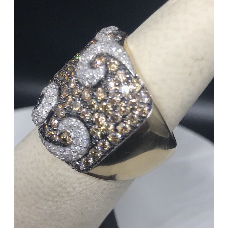 Stunning 14k Diamond Ring Pave 2.75 CT Yellow Gold 8.3G OTC Signed Sz 6.5