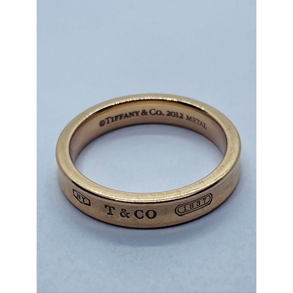 Tiffany & Co 1837 Concave Narrow Rubedo Metal 2012 Ring Size 8