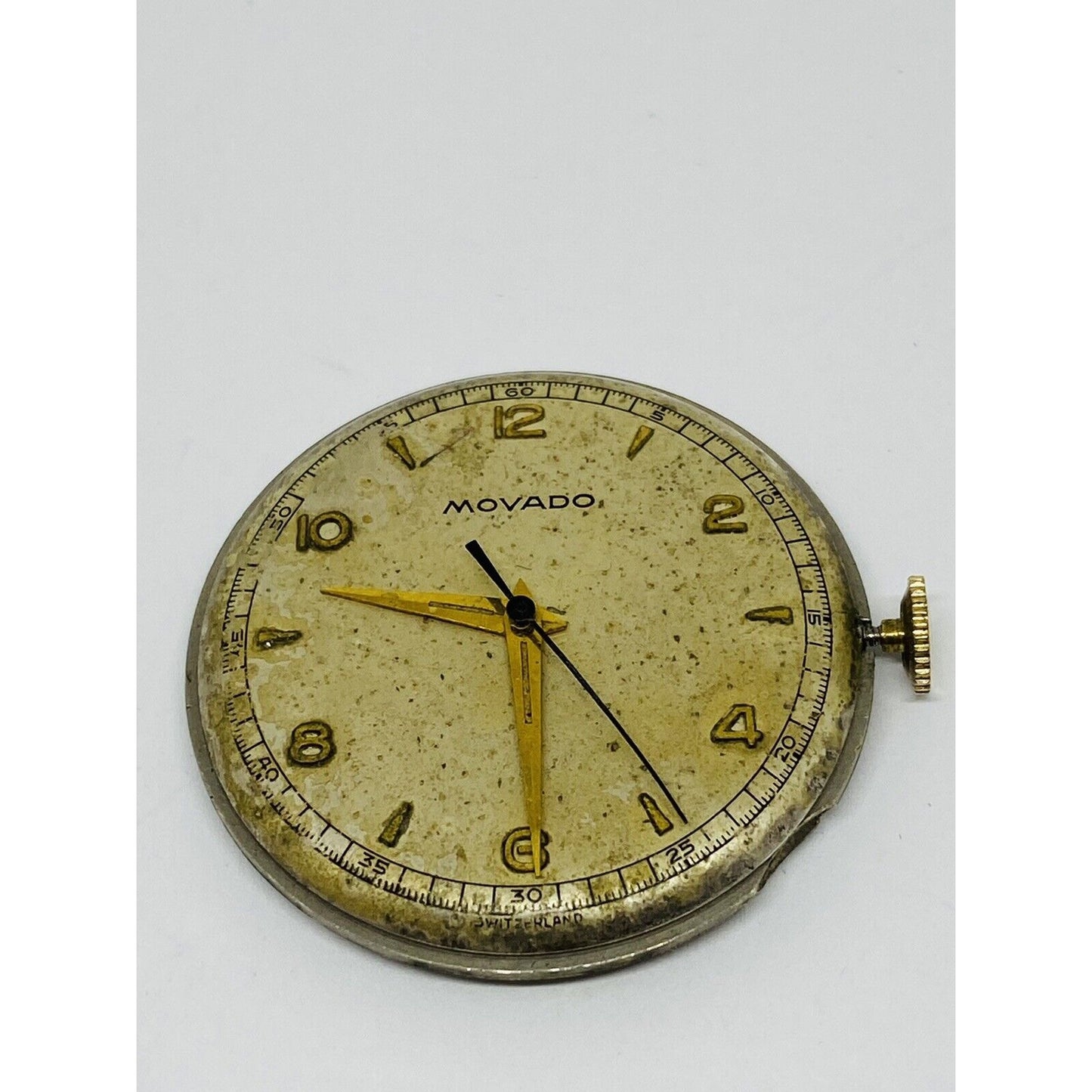 VINTAGE MOVADO FACTORY ORIGINAL DIAL LARGE MANUAL WIND CAL 333 35MM CASE READ!!