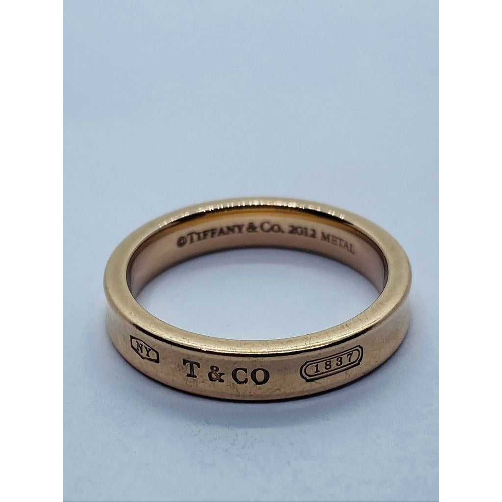 Tiffany & Co 1837 Concave Narrow Rubedo Metal 2012 Ring Size 8