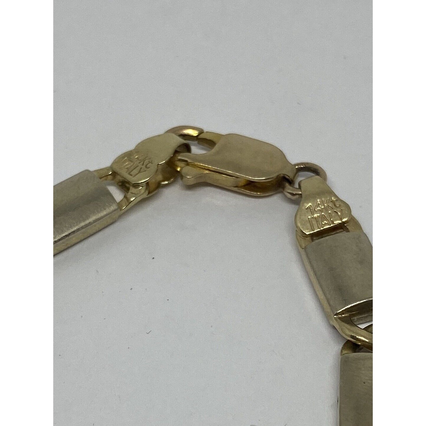 14k Two-tone Polished Gold Fancy Link Bracelet 8 inch” Links 19mm Wide 3mm Thick