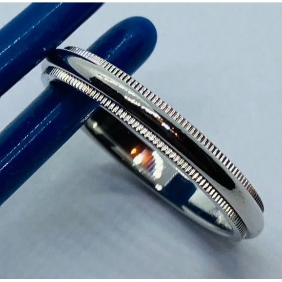 Tiffany & Co Platinum 3mm Double Milgrain band ring 6.1 grams - Size 9