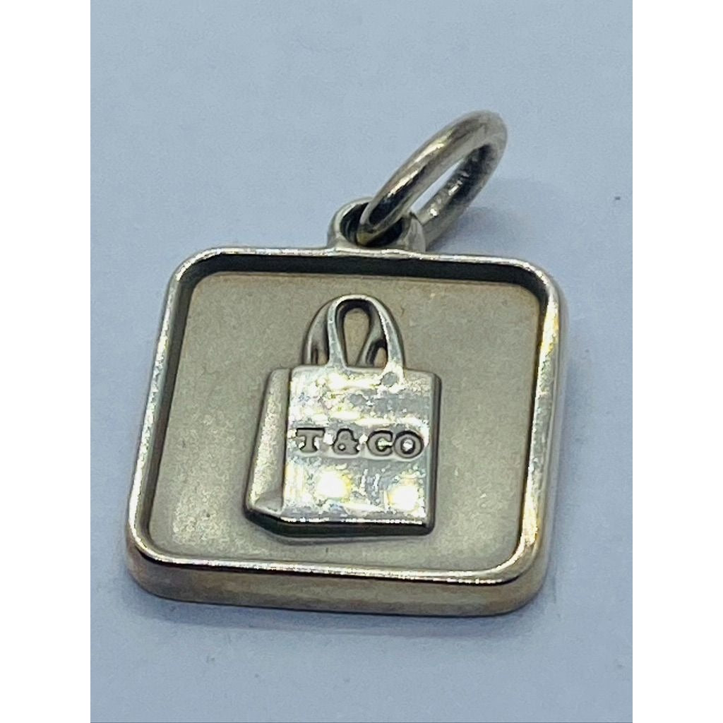 TIFFANY & CO SILVER LEXICON SHOPPING BAG PENDANT CHARM