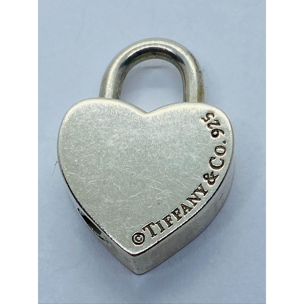 Tiffany & Co Sterling Silver 925 Mom Heart Padlock Charm Pendant Opens Closes