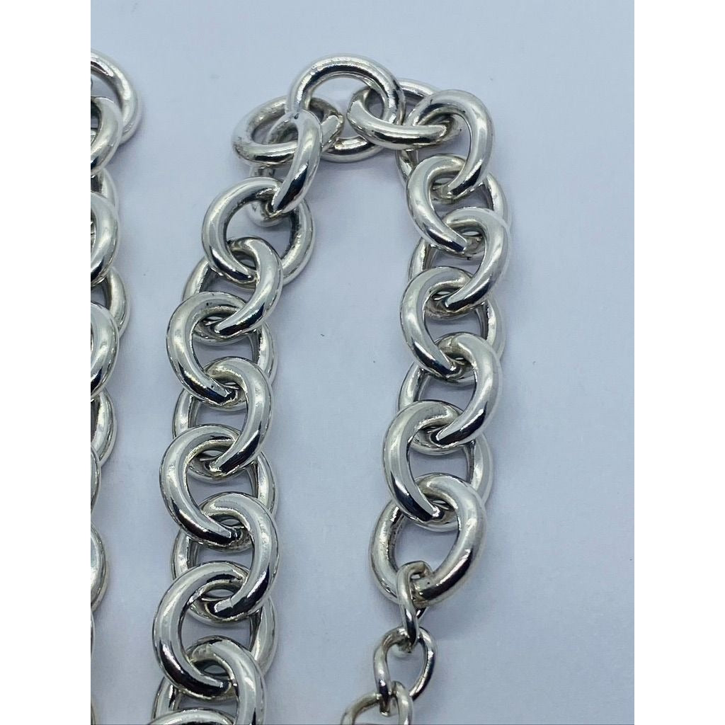 Tiffany & Co Sterling Silver Toggle Heart Tag Blank Heart Necklace 16” 74.3 G