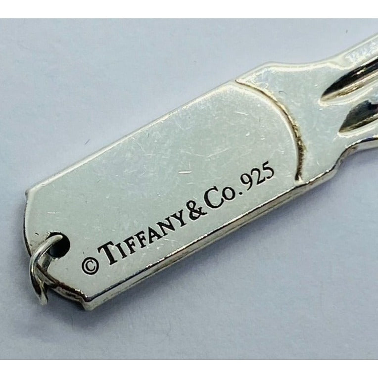 Tiffany & Co 727 Fith Ave Key Pendant Charm Sterling Silver 925
