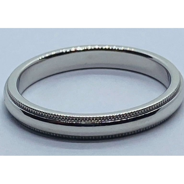 Tiffany & Co Platinum 950 3mm Double milgrain band ring 6.4 grams - Size 9