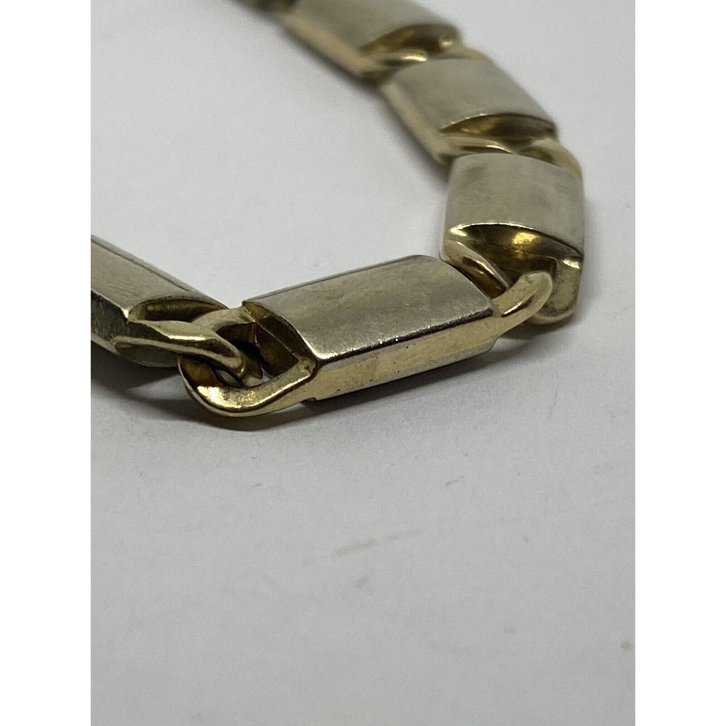14k Two-tone Polished Gold Fancy Link Bracelet 8 inch” Links 19mm Wide 3mm Thick