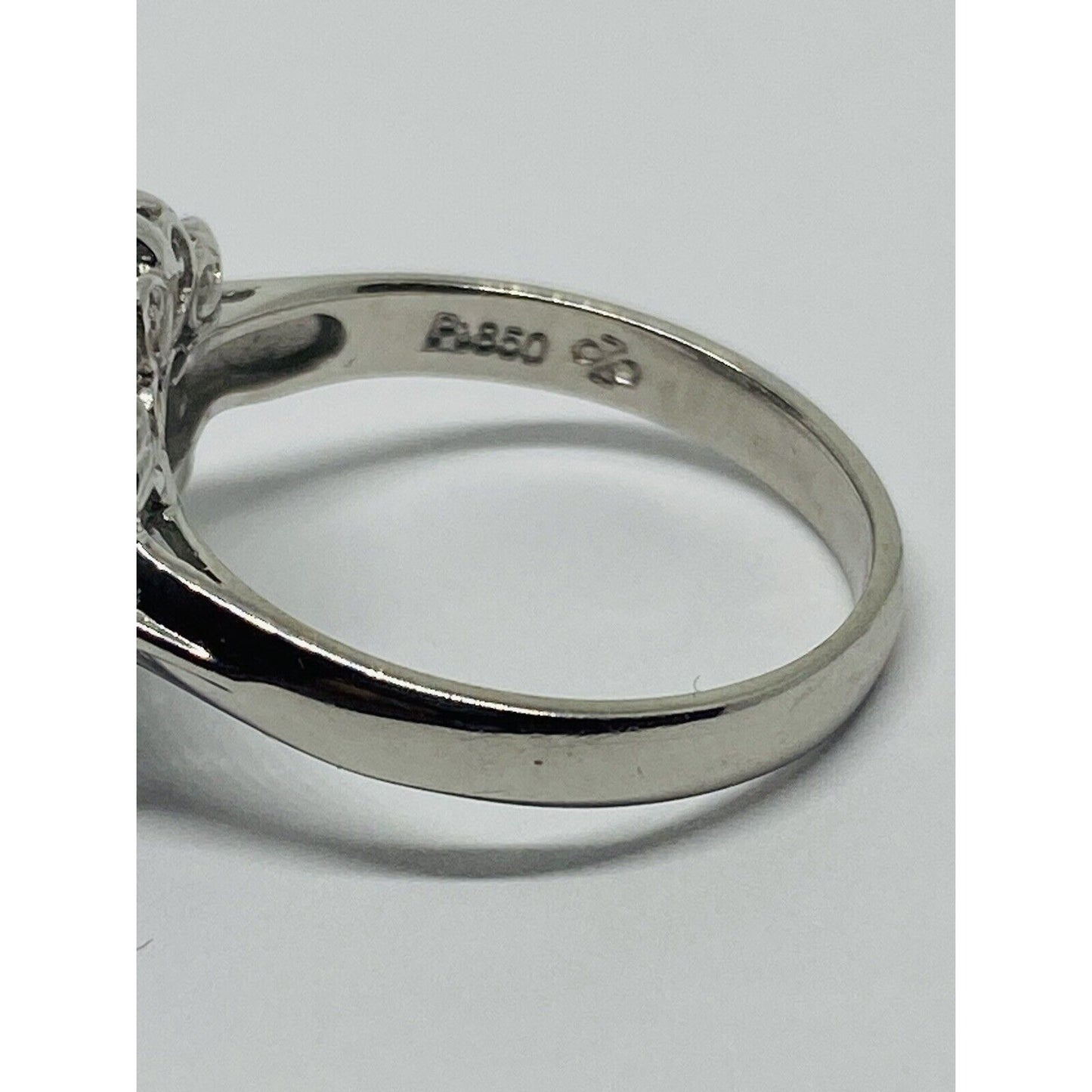 Solid Platinum 850 Solitaire Aquamarine Diamond Ring 2.02 TCW Size 5
