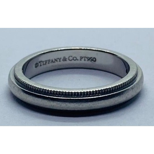 TIFFANY & CO PLATINUM 950 Double MILGRAIN WEDDING BAND 3MM SIZE 3.5