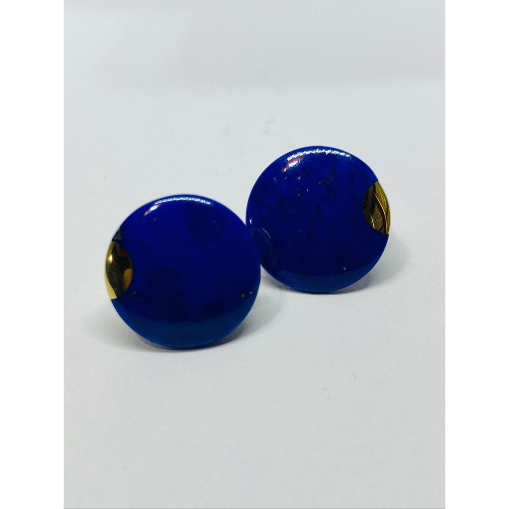 TIFFANY & CO ANGELA CUMMINGS 18 KT LENTILS EARRINGS WITH LAPIS LAZULI RARE