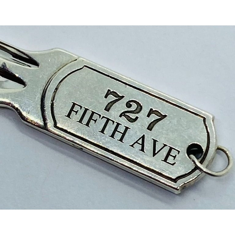Tiffany & Co 727 Fith Ave Key Pendant Charm Sterling Silver 925