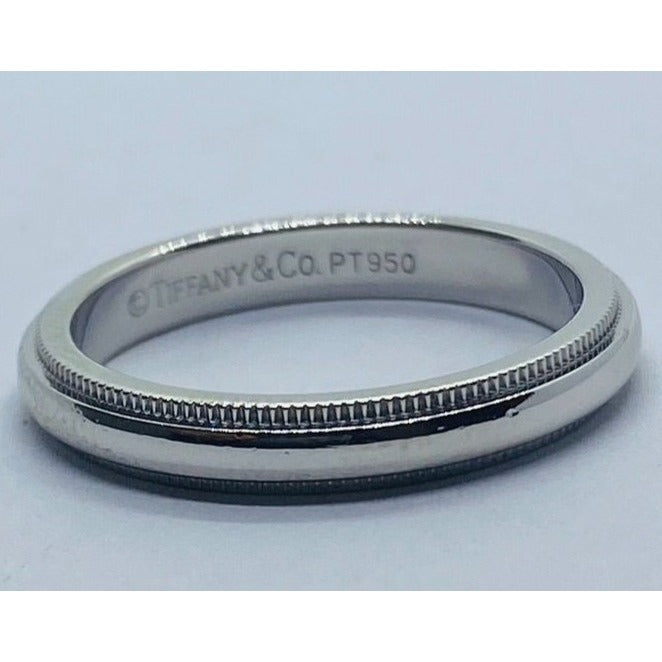 TIFFANY & CO PLATINUM 950 MILGRAIN WEDDING BAND 3MM SIZE 6.25