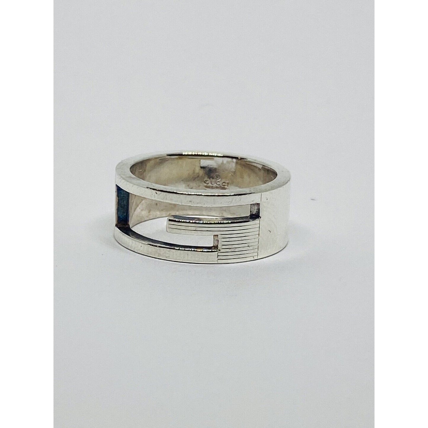 Gucci Cutout G Ring Sterling Silver size 6