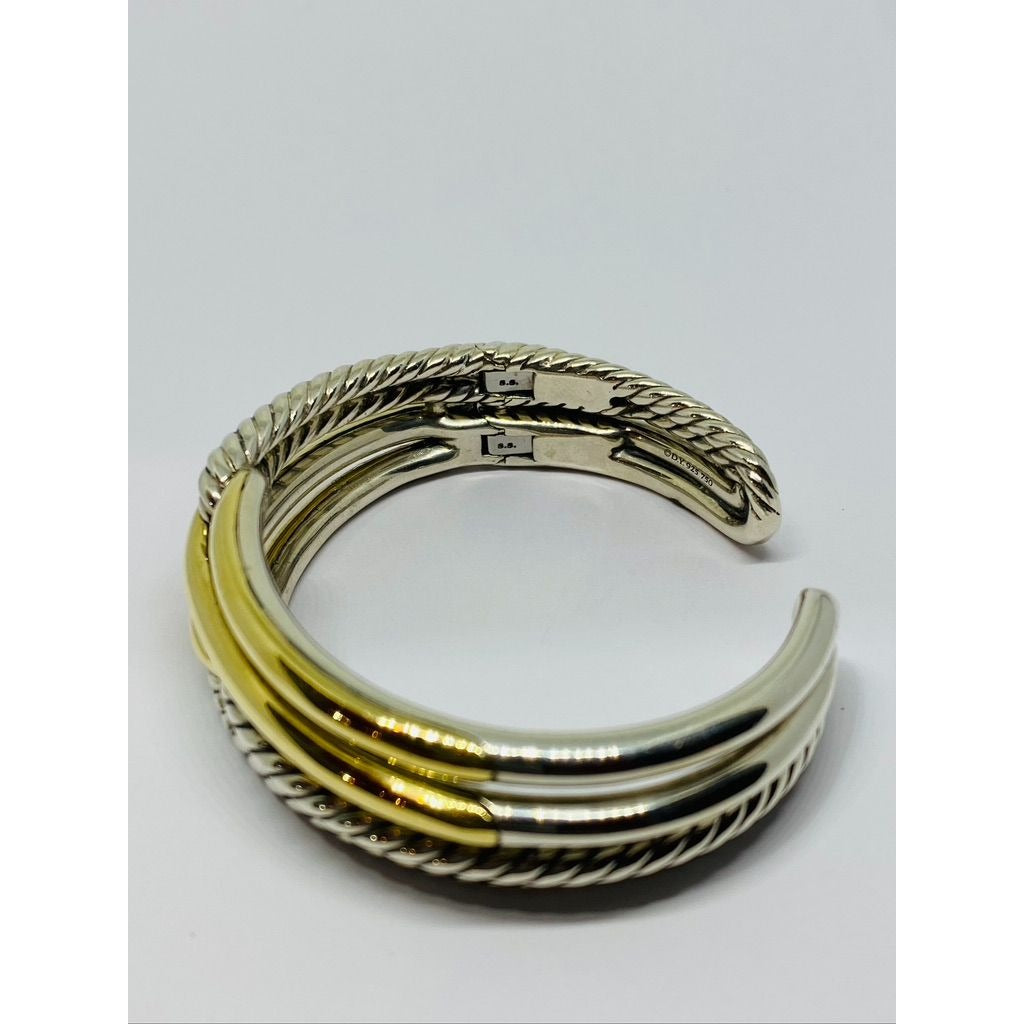 David Yurman Two Tone 18k Gold & Sterling Silver Double Loop Labyrinth bracelet