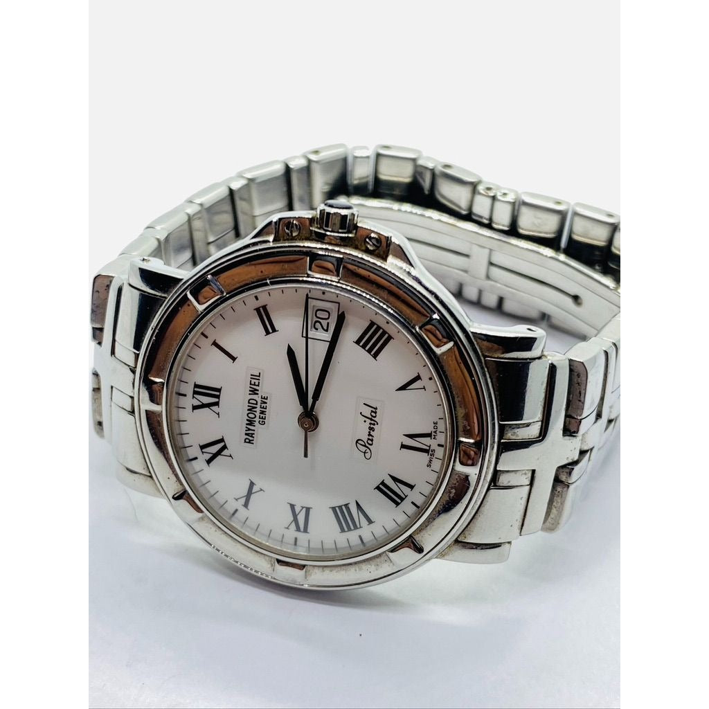 Raymond Weil Parsifal 9551 Stainless Steel White Dial 6.75"