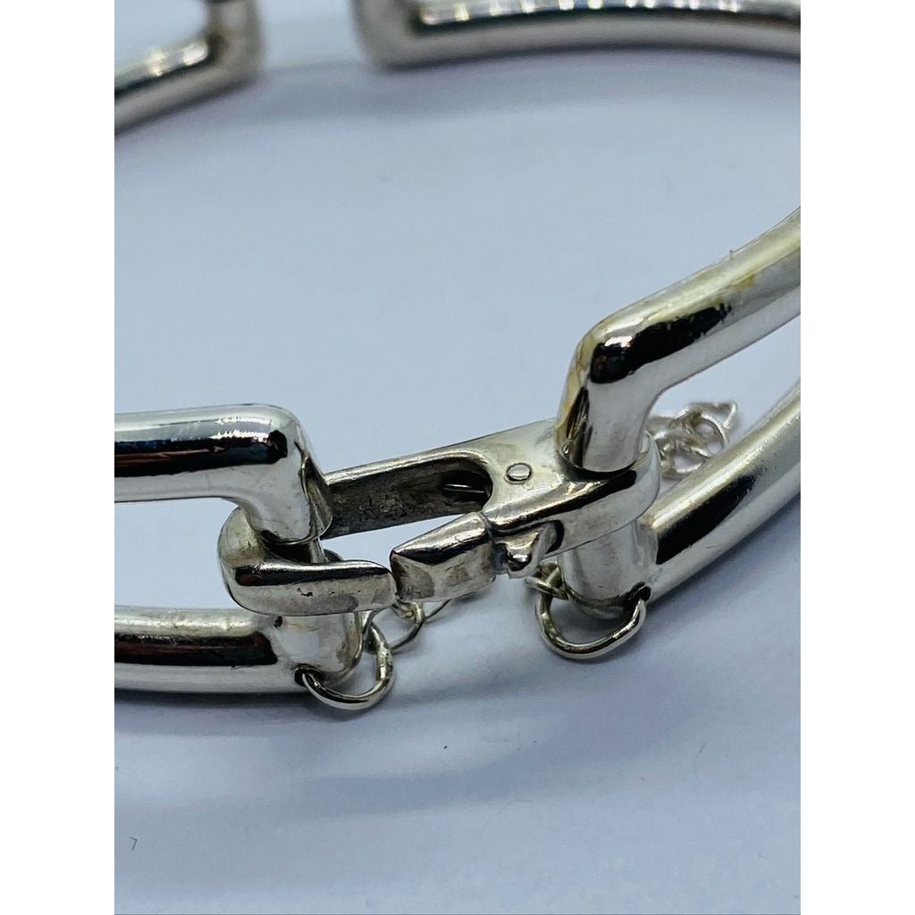 Tiffany & Co Silver Rectangle Link Bracelet Bangle 2002 Italy