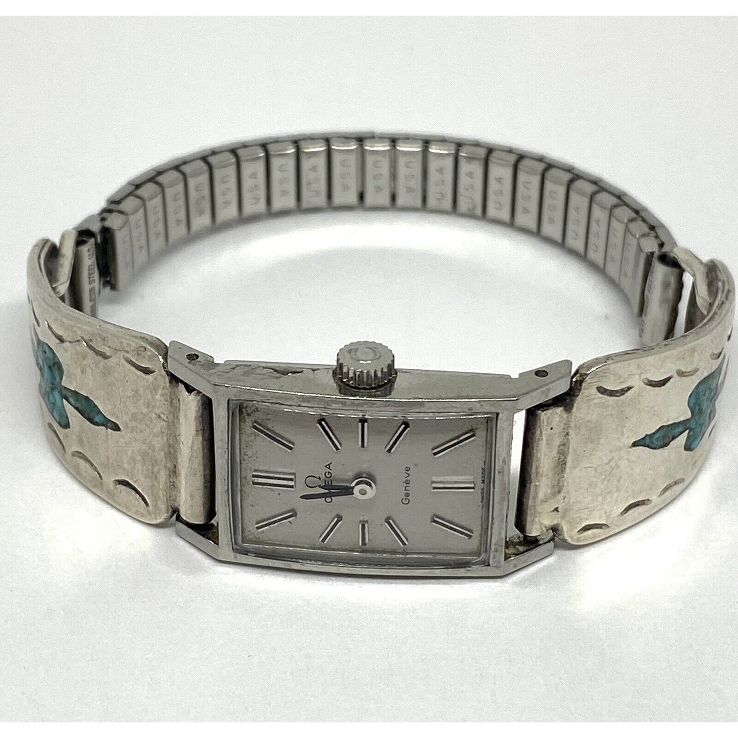 Vintage Navajo Sterling Silver & Omega Ladies Watch