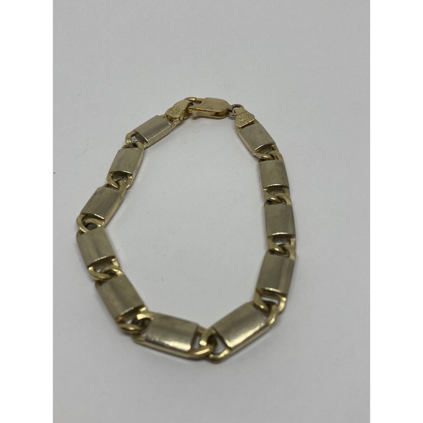 14k Two-tone Polished Gold Fancy Link Bracelet 8 inch” Links 19mm Wide 3mm Thick