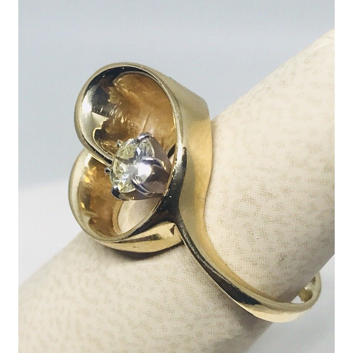 Signed Treasure .36 ct Round Diamond 14k Yellow Gold Ring