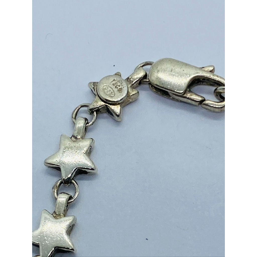 Tiffany & Co. Sterling Silver Star Chain Link Bracelet 7.75” Pouch