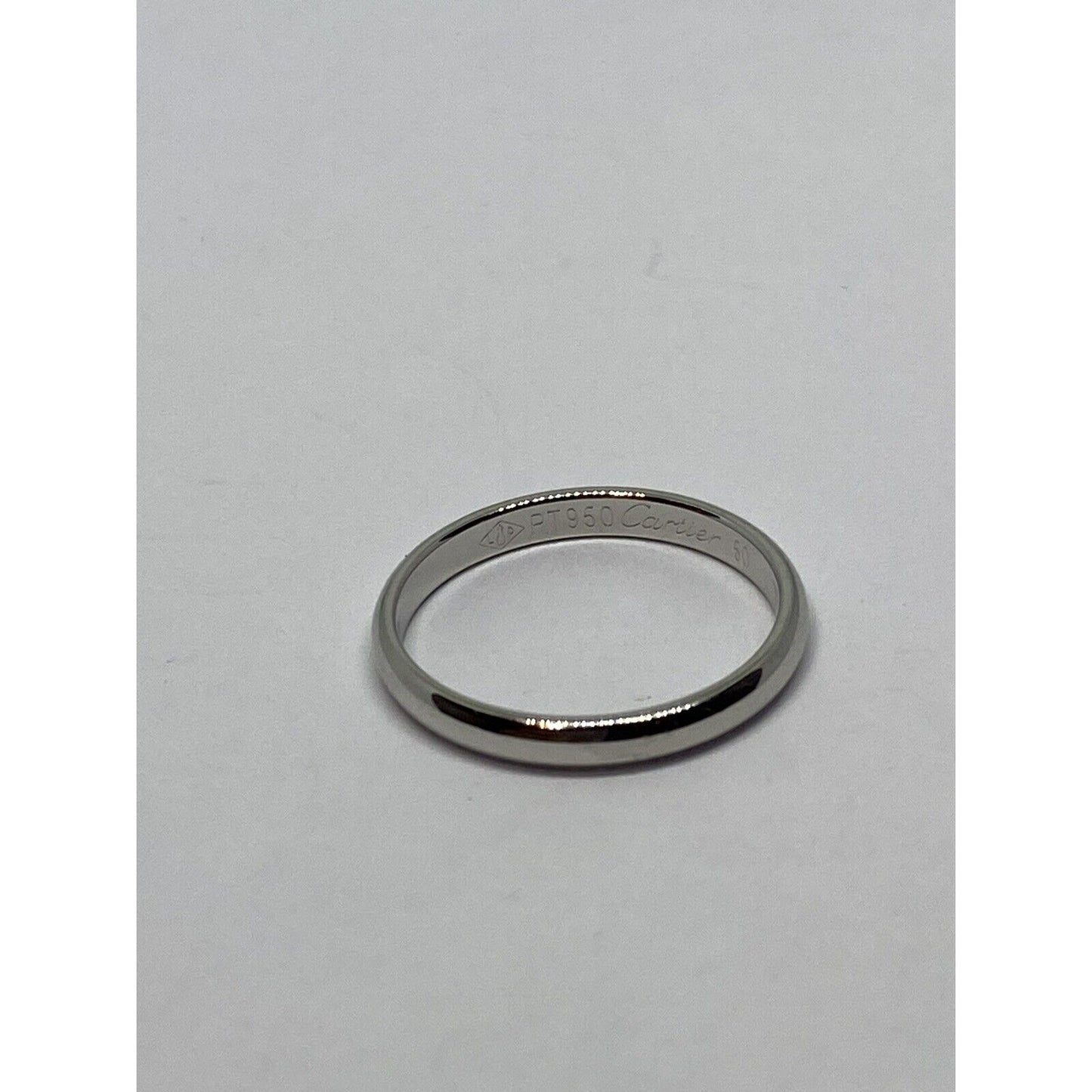 Cartier 1895 Platinum Wedding Band Ring - Size 50 US 5.25 - 2.5mm Wide