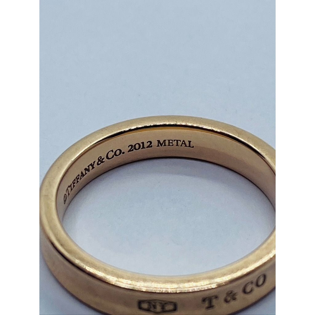 Tiffany & Co 1837 Concave Narrow Rubedo Metal 2012 Ring Size 8