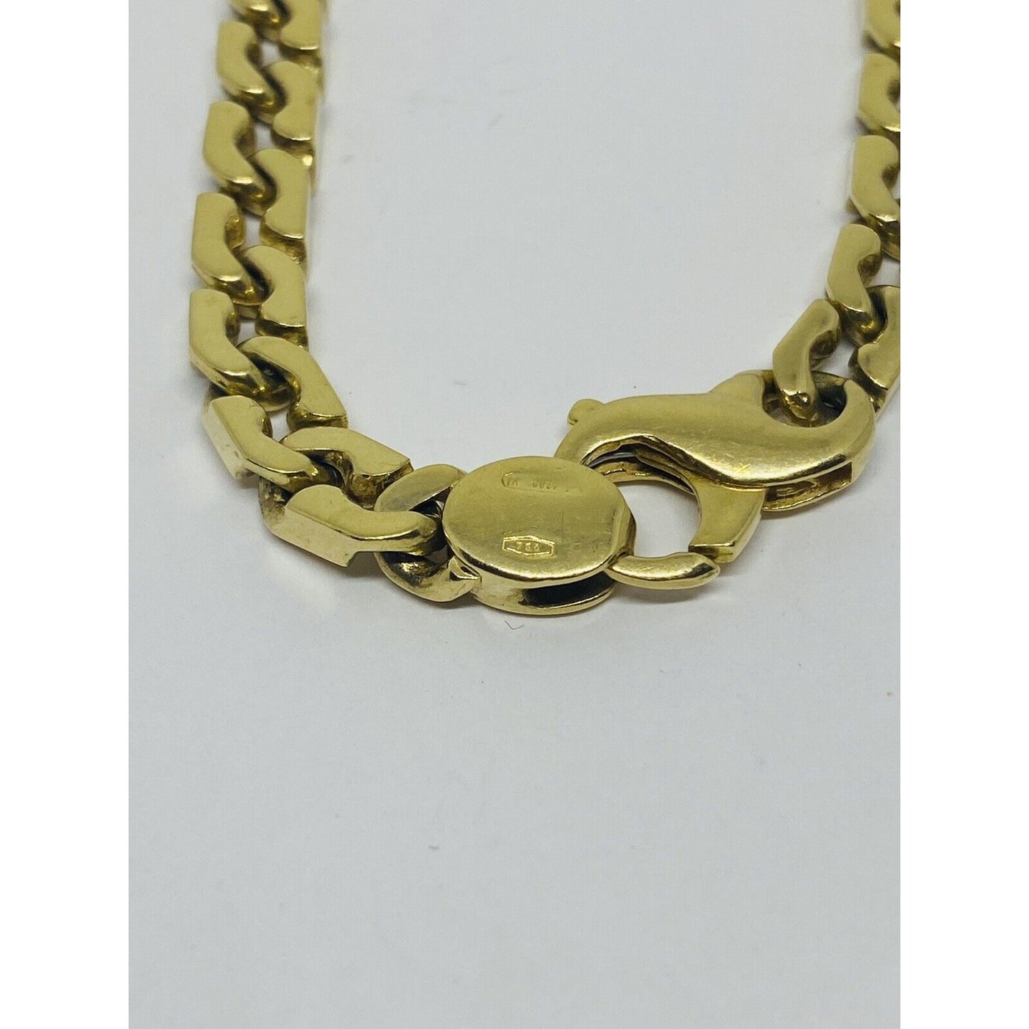 18K Solid Yellow Gold Unique link bracelet 8.75” 39.4 gram Pre owned