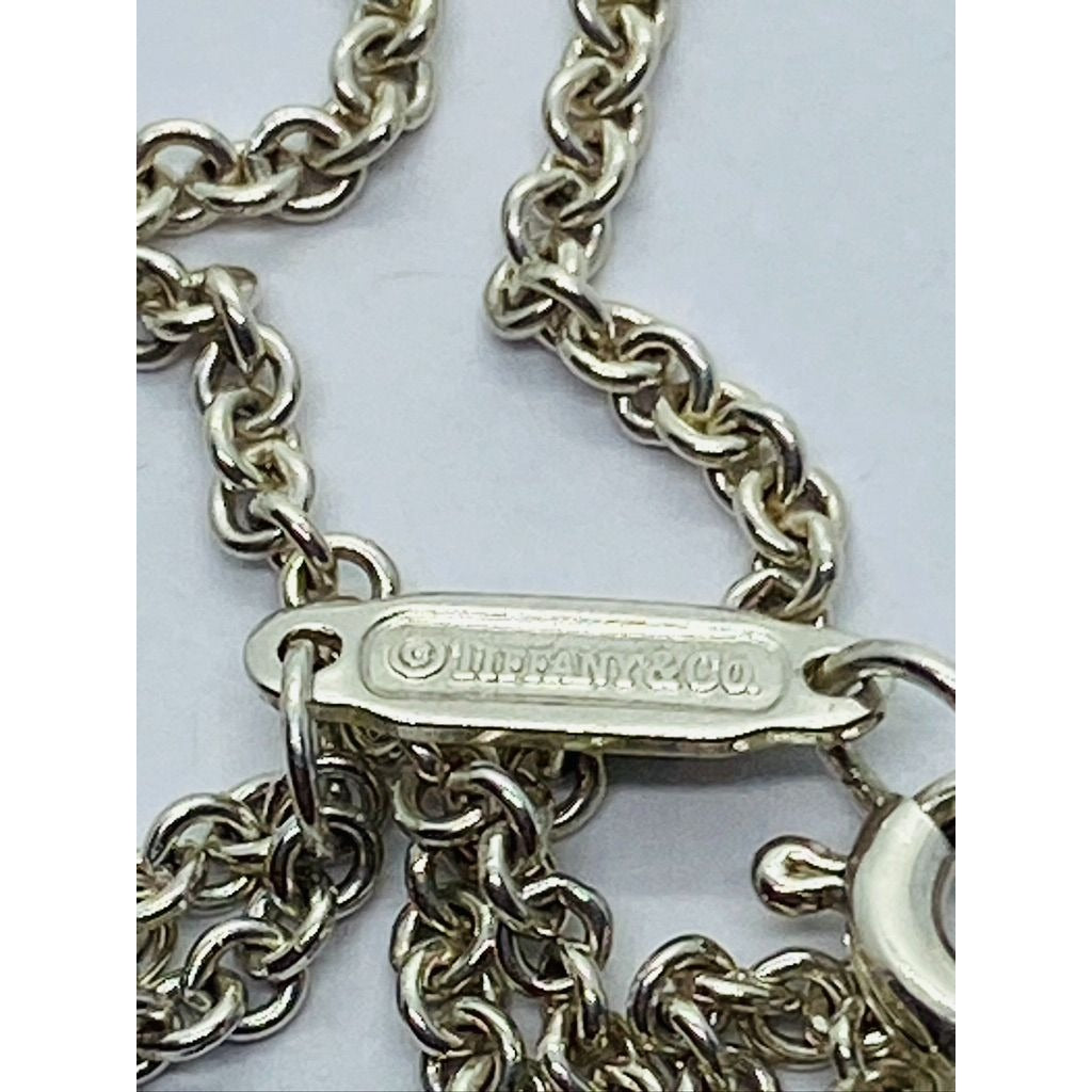 Tiffany & Co Sterling Silver Infinity Twist Double Chain Necklace 15.75"