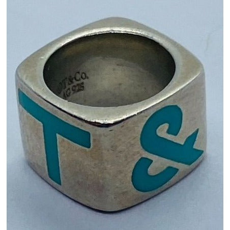 Tiffany & Co Era Enamel Pendant Retired Sterling Silver 925