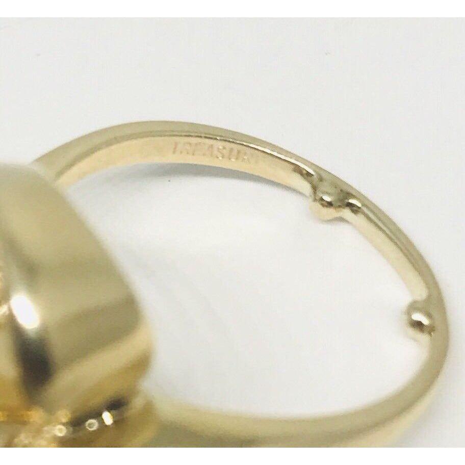 Signed Treasure .36 ct Round Diamond 14k Yellow Gold Ring