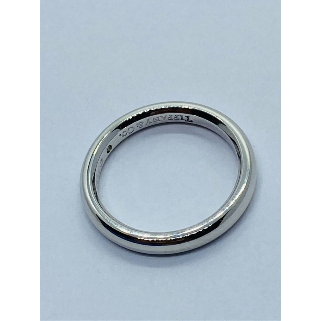 Tiffany & Co Elsa Peretti Platinum Band Ring With A Round Diamond Size 5