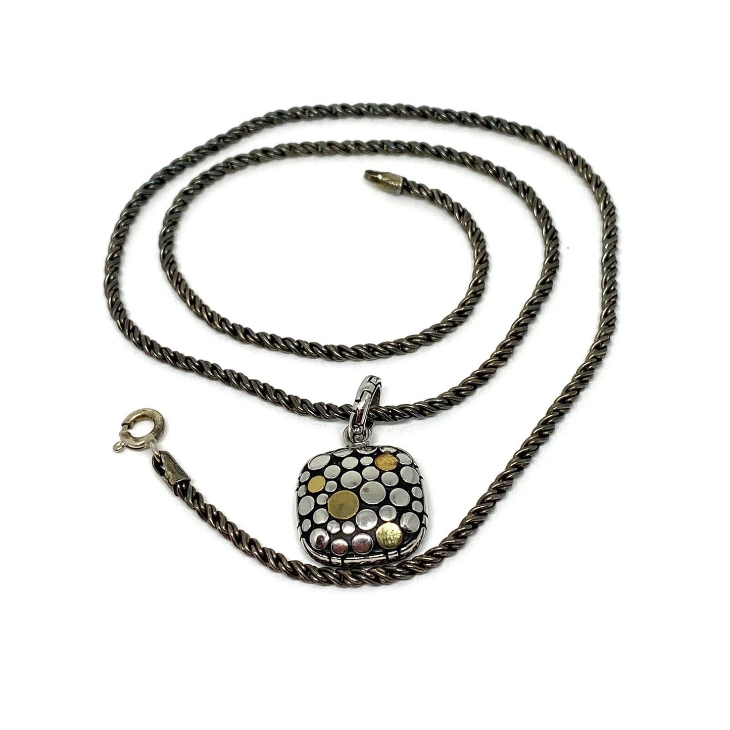 EFFY 18K Gold Sterling Silver Chain Pendant Necklace 14.4 Grams
