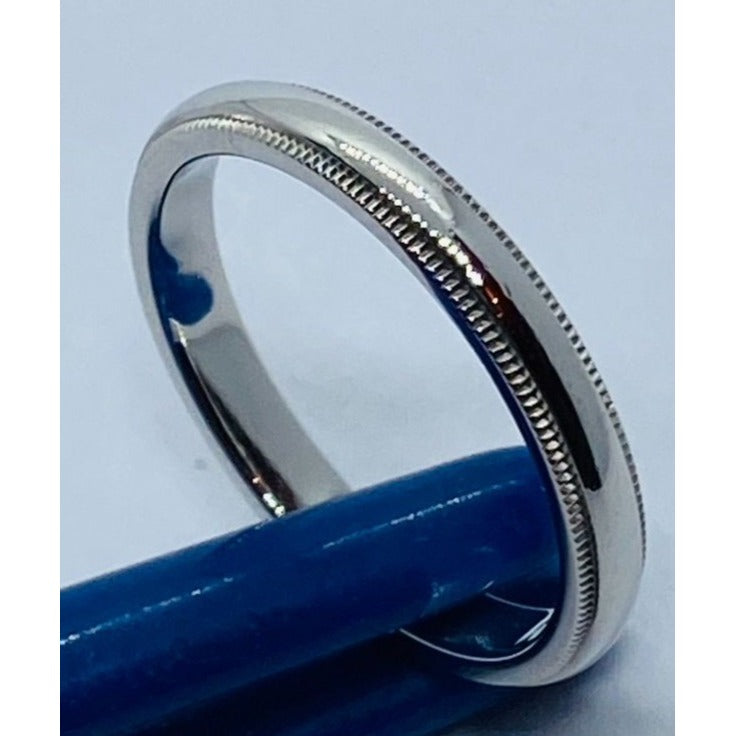 Tiffany & Co Platinum 950 3mm Double milgrain band ring 6.4 grams - Size 9