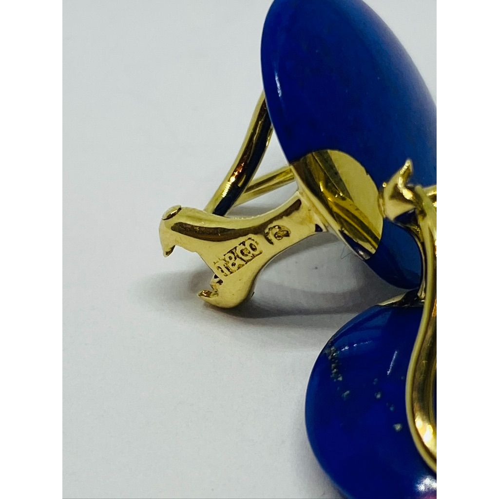 TIFFANY & CO ANGELA CUMMINGS 18 KT LENTILS EARRINGS WITH LAPIS LAZULI RARE