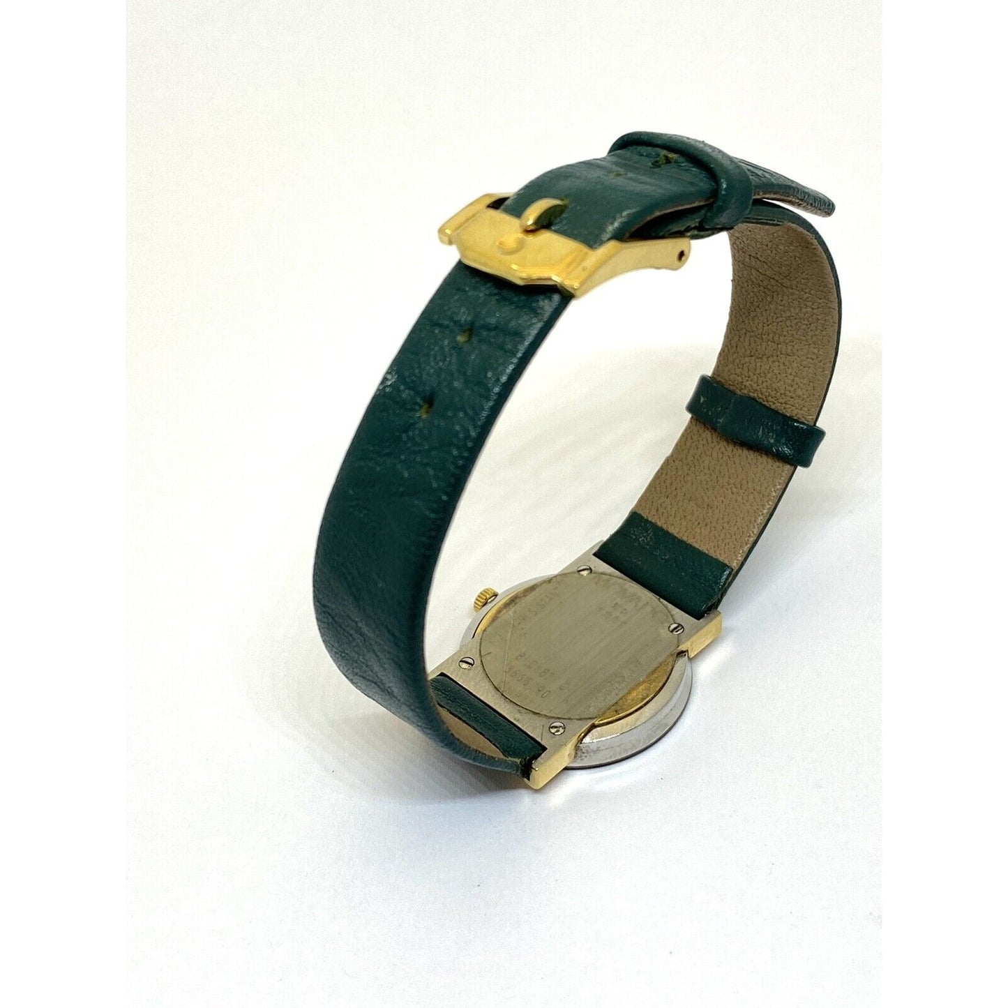 Movado Limited Edition Ladies Gold Tone Museum Green Dial Leather Strap In Box