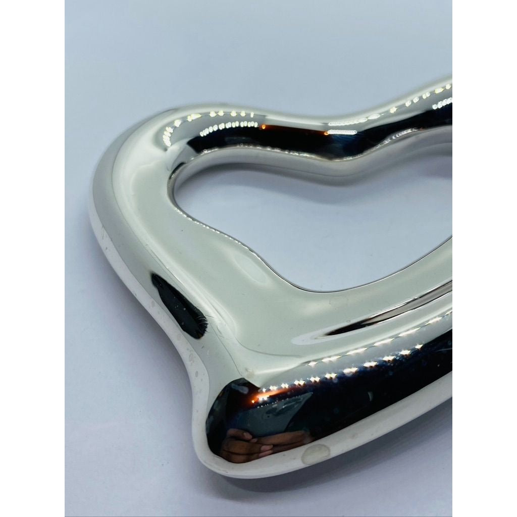 Tiffany & Co Peretti Italy 1975 Sterling Silver Open Heart Belt Buckle Large