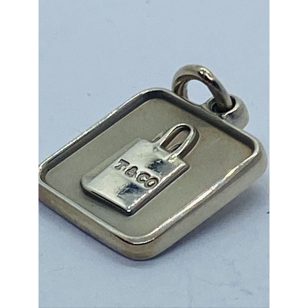 TIFFANY & CO SILVER LEXICON SHOPPING BAG PENDANT CHARM