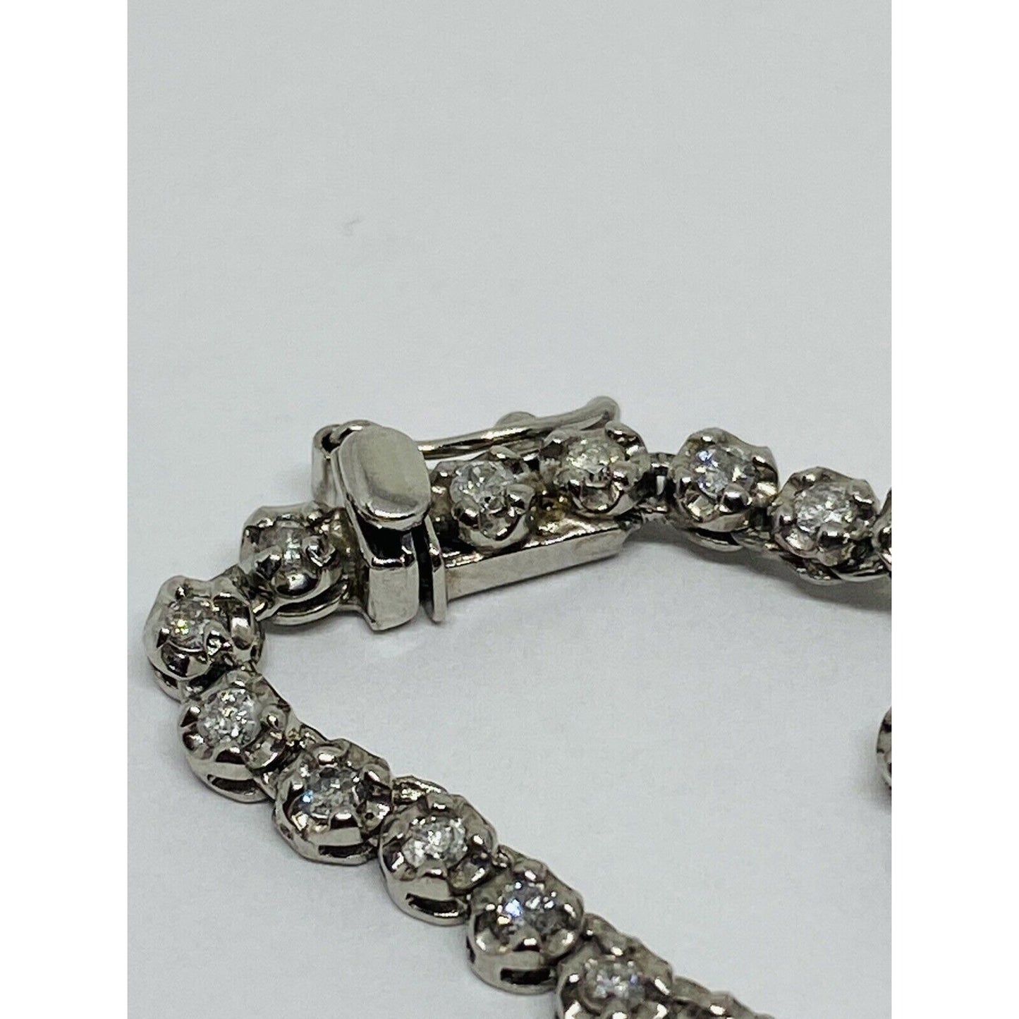 Platinum 3 Carat 137 Graduated Diamonds Tennis Necklace 16” Long
