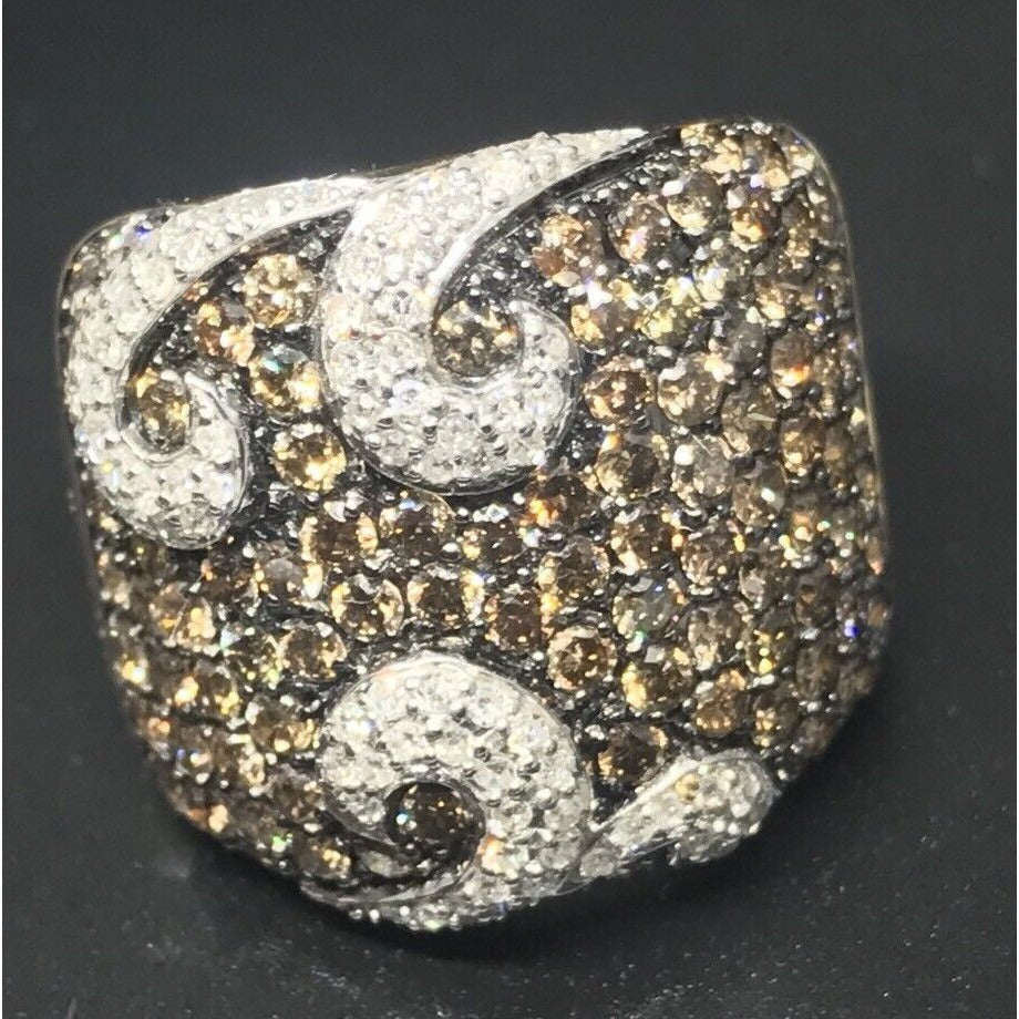 Stunning 14k Diamond Ring Pave 2.75 CT Yellow Gold 8.3G OTC Signed Sz 6.5