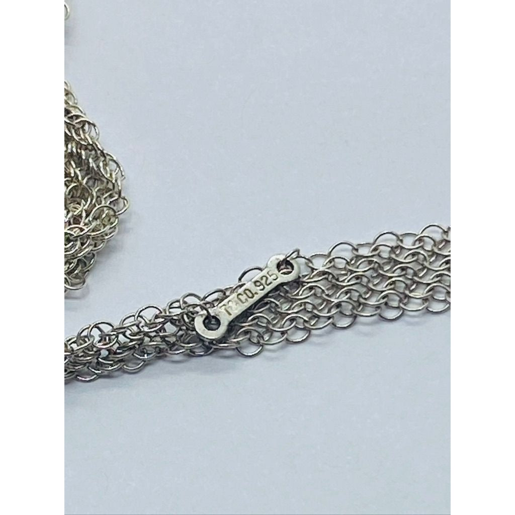 Tiffany & Co Peretti Somerset Mesh Necklace Sterling Silver 31” Pouch Box