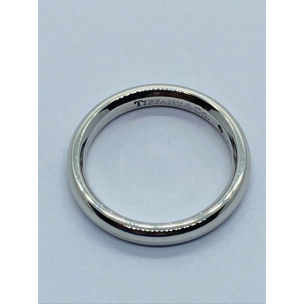 Tiffany & Co Elsa Peretti Platinum Band Ring With A Round Diamond Size 5