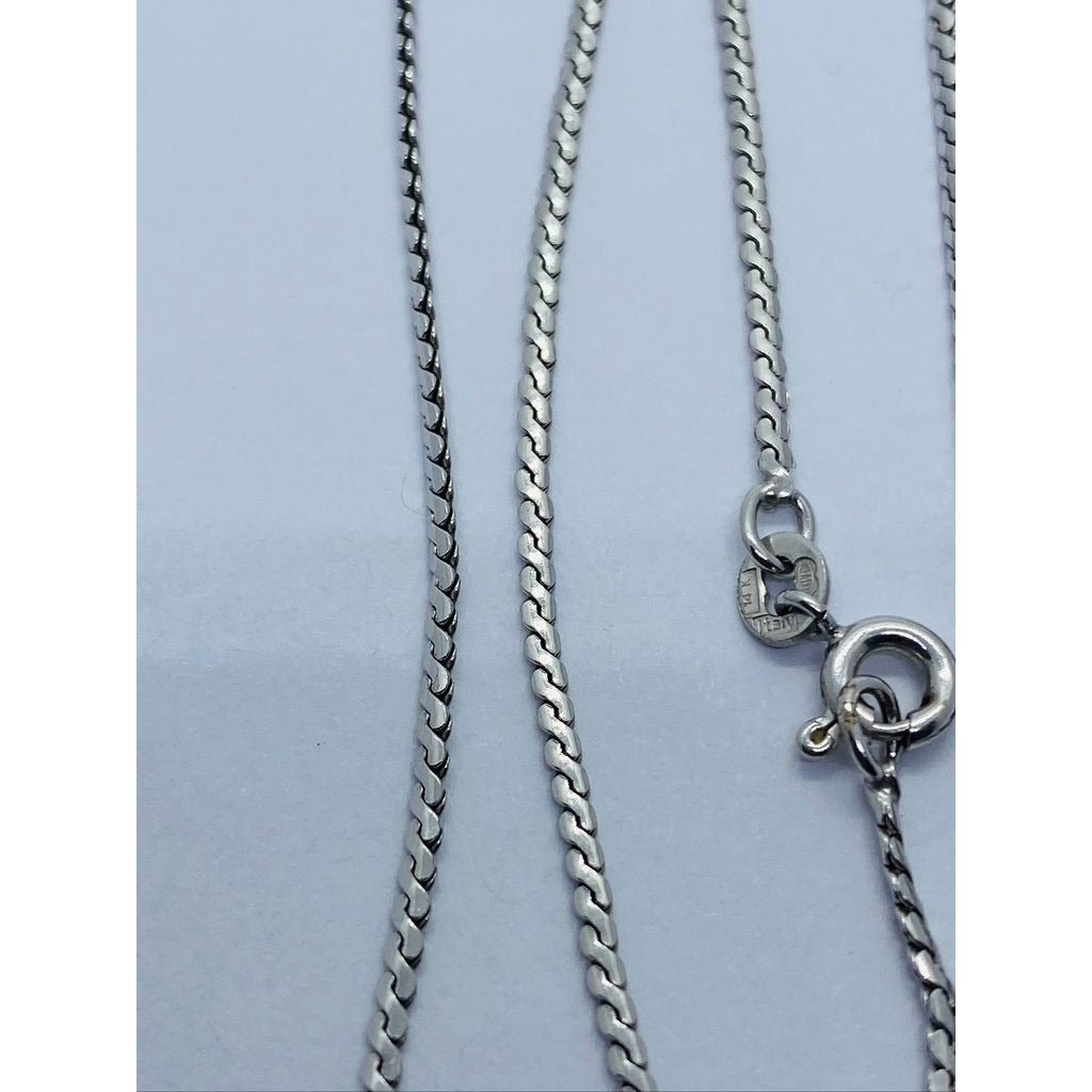 Uno Aere Unoaerre White Gold 14K Chain 1.5mm Wide Serpentine 15"