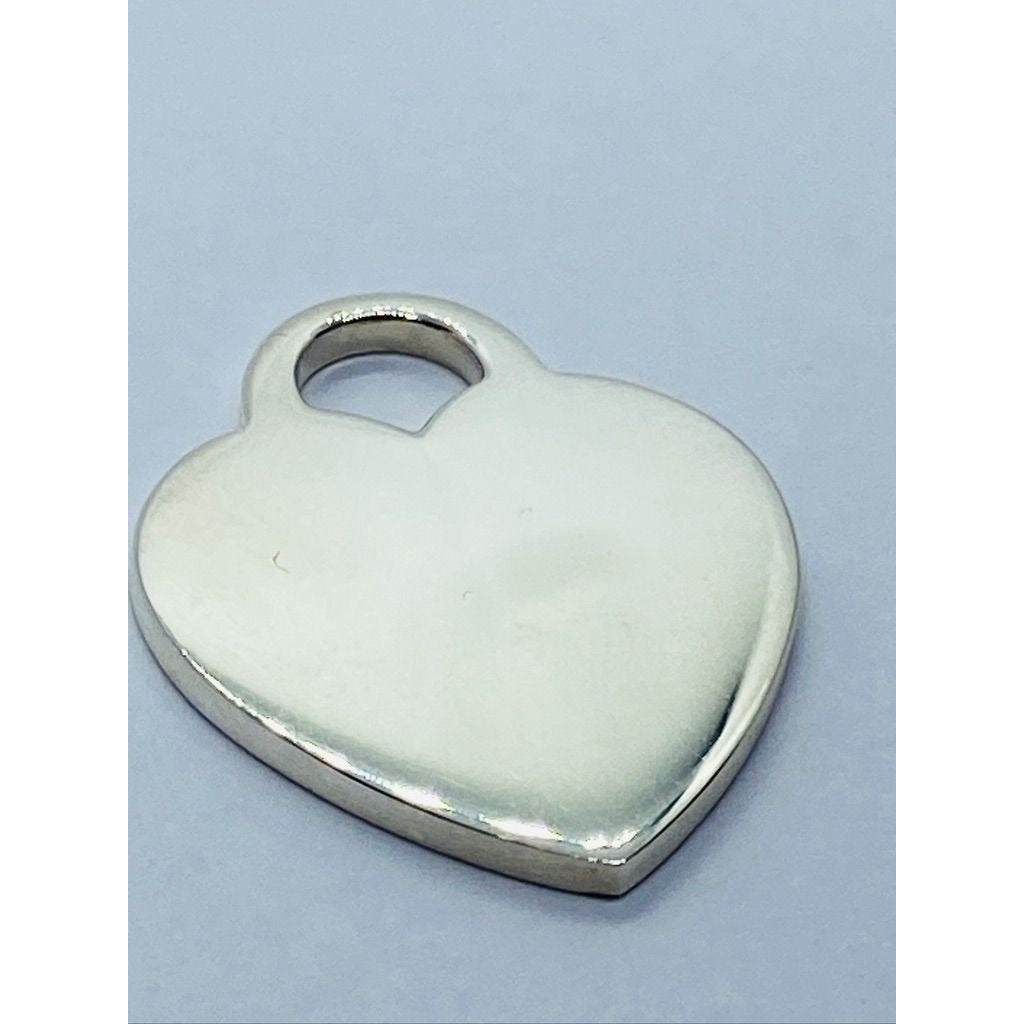 Tiffany & Co Sterling Silver Engravable Blank Heart Tag Charm Pendant