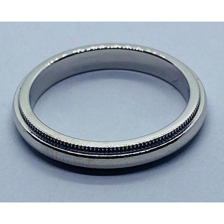 TIFFANY & CO PLATINUM 950 MILGRAIN WEDDING BAND 3MM SIZE 6.25